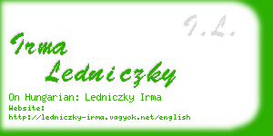 irma ledniczky business card